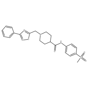 N-(4-(methylsulfonyl)phenyl)-1-((3-phenyl-1,2,4-oxadiazol-5-yl)methyl)piperidine-4-carboxamide Structure