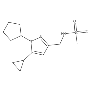 N-((1-cyclopentyl-5-cyclopropyl-1H-pyrazol-3-yl)methyl)methanesulfonamide结构式