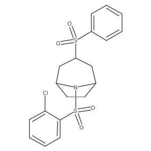 (1R,5S)-8-((2-chlorophenyl)sulfonyl)-3-(phenylsulfonyl)-8-azabicyclo[3.2.1]octane结构式