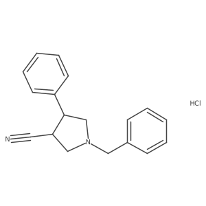 Trans-1-benzyl-4-phenylpyrrolidine-3-carbonitrile hydrochloride结构式