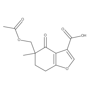 5-(Acetoxymethyl)-5-methyl-4-oxo-4,5,6,7-tetrahydrobenzofuran-3-carboxylic acid结构式