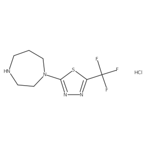 1-[5-(Trifluoromethyl)-1,3,4-thiadiazol-2-yl]-1,4-diazepane hydrochloride结构式