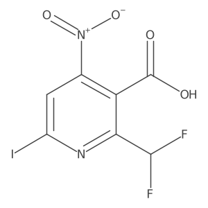 2-(Difluoromethyl)-6-iodo-4-nitropyridine-3-carboxylic acid Structure