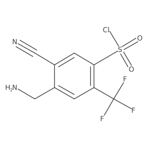 4-(Aminomethyl)-5-cyano-2-(trifluoromethyl)benzene-1-sulfonyl chloride Structure