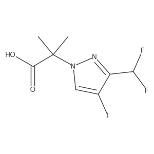 2-[3-(difluoromethyl)-4-iodo-1H-pyrazol-1-yl]-2-methylpropanoic acid结构式