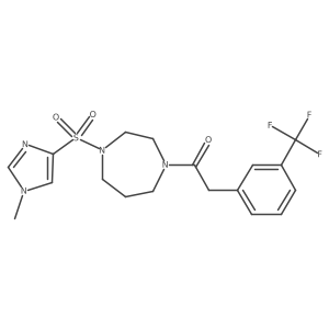 1-(4-((1-methyl-1H-imidazol-4-yl)sulfonyl)-1,4-diazepan-1-yl)-2-(3-(trifluoromethyl)phenyl)ethanone Structure