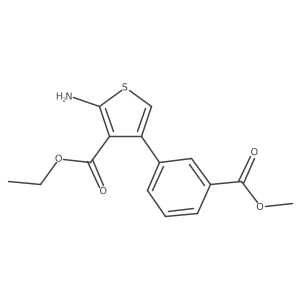Ethyl 2-amino-4-(3-(methoxycarbonyl)phenyl)thiophene-3-carboxylate结构式