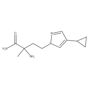 2-amino-4-(4-cyclopropyl-1H-pyrazol-1-yl)-2-methylbutanamide结构式