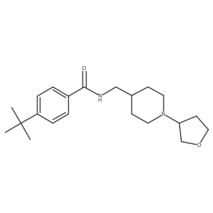 4-(tert-butyl)-N-((1-(tetrahydrofuran-3-yl)piperidin-4-yl)methyl)benzamide结构式