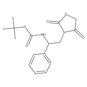 Tert-butyl (2-(2,4-dioxooxazolidin-3-yl)-1-phenylethyl)carbamate结构式