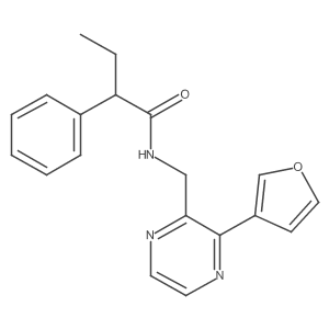 N-((3-(furan-3-yl)pyrazin-2-yl)methyl)-2-phenylbutanamide结构式