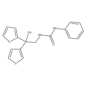 1-(2-Hydroxy-2-(thiophen-2-yl)-2-(thiophen-3-yl)ethyl)-3-phenylurea Structure
