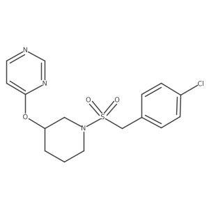 4-((1-((4-Chlorobenzyl)sulfonyl)piperidin-3-yl)oxy)pyrimidine结构式