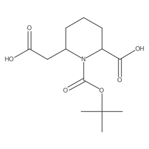 1-[(tert-Butoxy)carbonyl]-6-(carboxymethyl)piperidine-2-carboxylic acid结构式
