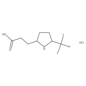 3-[5-(Trifluoromethyl)pyrrolidin-2-yl]propanoic acid hydrochloride结构式