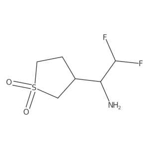3-(1-Amino-2,2-difluoroethyl)-1lambda6-thiolane-1,1-dione结构式