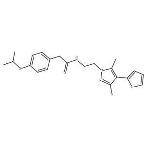N-(2-(4-(furan-2-yl)-3,5-dimethyl-1H-pyrazol-1-yl)ethyl)-2-(4-(isopropylthio)phenyl)acetamide Structure