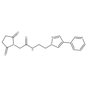2-(2,5-dioxopyrrolidin-1-yl)-N-{2-[4-(pyridin-3-yl)-1H-pyrazol-1-yl]ethyl}acetamide结构式