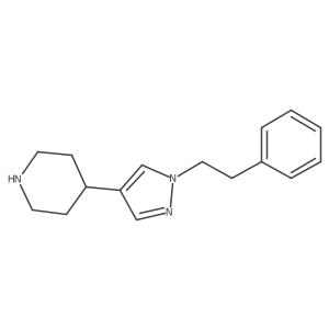 4-[1-(2-phenylethyl)-1H-pyrazol-4-yl]piperidine结构式