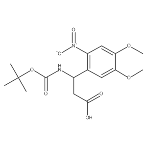(3R)-3-{[(tert-butoxy)carbonyl]amino}-3-(4,5-dimethoxy-2-nitrophenyl)propanoic acid Structure