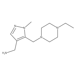 {5-[(4-ethylpiperazin-1-yl)methyl]-1-methyl-1H-pyrazol-4-yl}methanamine结构式