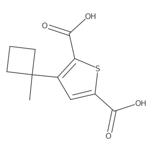 3-(1-Methylcyclobutyl)thiophene-2,5-dicarboxylic acid结构式