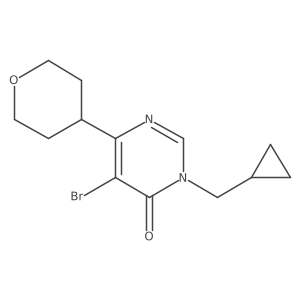 5-Bromo-3-(cyclopropylmethyl)-6-(oxan-4-yl)-3,4-dihydropyrimidin-4-one Structure