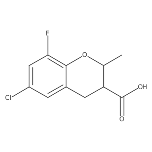 6-chloro-8-fluoro-2-methyl-3,4-dihydro-2H-1-benzopyran-3-carboxylic acid结构式