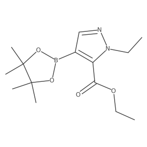 Ethyl 1-ethyl-4-(4,4,5,5-tetramethyl-1,3,2-dioxaborolan-2-yl)-1H-pyrazole-5-carboxylate结构式