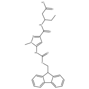 (3S)-3-{[5-({[(9H-fluoren-9-yl)methoxy]carbonyl}amino)-1-methyl-1H-pyrazol-3-yl]formamido}pentanoic acid Structure