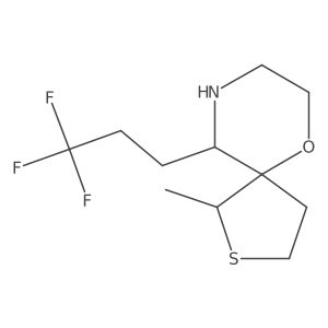 1-Methyl-10-(3,3,3-trifluoropropyl)-6-oxa-2-thia-9-azaspiro[4.5]decane结构式