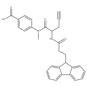 4-[2-({[(9H-fluoren-9-yl)methoxy]carbonyl}amino)-N-methylpent-4-ynamido]benzoic acid Structure