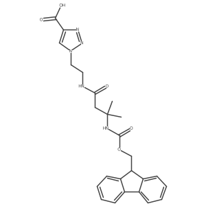 1-{2-[3-({[(9H-fluoren-9-yl)methoxy]carbonyl}amino)-3-methylbutanamido]ethyl}-1H-1,2,3-triazole-4-carboxylic acid结构式