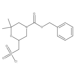 Benzyl 6-[(chlorosulfonyl)methyl]-2,2-dimethylmorpholine-4-carboxylate结构式