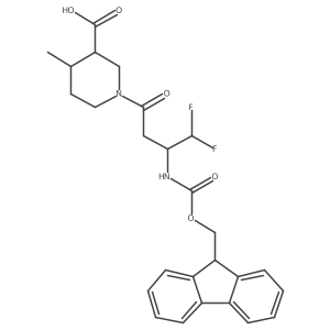 1-[3-({[(9H-fluoren-9-yl)methoxy]carbonyl}amino)-4,4-difluorobutanoyl]-4-methylpiperidine-3-carboxylic acid Structure