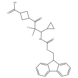 1-[3-cyclopropyl-3-({[(9H-fluoren-9-yl)methoxy]carbonyl}amino)-2,2-difluoropropanoyl]azetidine-3-carboxylic acid结构式