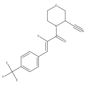4-{2-Fluoro-3-[4-(trifluoromethyl)phenyl]prop-2-enoyl}morpholine-3-carbonitrile Structure