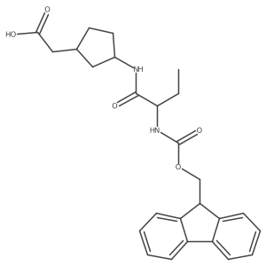 2-[(1RS,3SR)-3-[(2S)-2-({[(9H-fluoren-9-yl)methoxy]carbonyl}amino)butanamido]cyclopentyl]acetic acid Structure