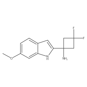3,3-difluoro-1-(6-methoxy-1H-indol-2-yl)cyclobutan-1-amine结构式