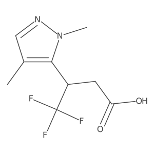 3-(1,4-dimethyl-1H-pyrazol-5-yl)-4,4,4-trifluorobutanoic acid结构式