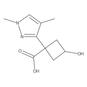 1-(1,4-dimethyl-1H-pyrazol-3-yl)-3-hydroxycyclobutane-1-carboxylic acid结构式