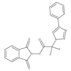 1,3-dioxo-2,3-dihydro-1H-isoindol-2-yl 2,2-difluoro-2-(4-phenyl-1H-1,2,3-triazol-1-yl)acetate结构式