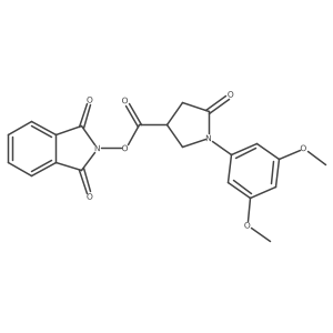 1,3-dioxo-2,3-dihydro-1H-isoindol-2-yl 1-(3,5-dimethoxyphenyl)-5-oxopyrrolidine-3-carboxylate结构式