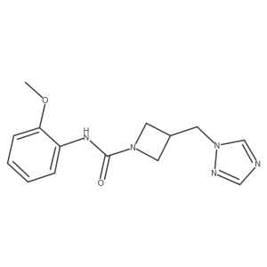 N-(2-Methoxyphenyl)-3-(1,2,4-triazol-1-ylmethyl)azetidine-1-carboxamide结构式