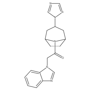 1-((1R,5S)-3-(1H-1,2,4-triazol-1-yl)-8-azabicyclo[3.2.1]octan-8-yl)-2-(1H-benzo[d]imidazol-1-yl)ethan-1-one结构式
