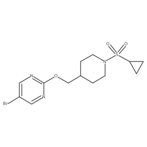5-Bromo-2-{[1-(cyclopropanesulfonyl)piperidin-4-yl]methoxy}pyrimidine结构式