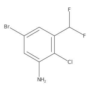 5-Bromo-2-chloro-3-(difluoromethyl)aniline结构式