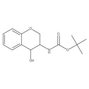 rac-tert-butyl N-[(3R,4R)-4-hydroxy-3,4-dihydro-2H-1-benzopyran-3-yl]carbamate结构式