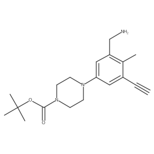 Tert-butyl 4-[3-(aminomethyl)-5-ethynyl-4-methylphenyl]piperazine-1-carboxylate结构式