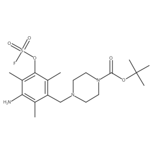 Tert-butyl 4-({3-amino-5-[(fluorosulfonyl)oxy]-2,4,6-trimethylphenyl}methyl)piperazine-1-carboxylate结构式